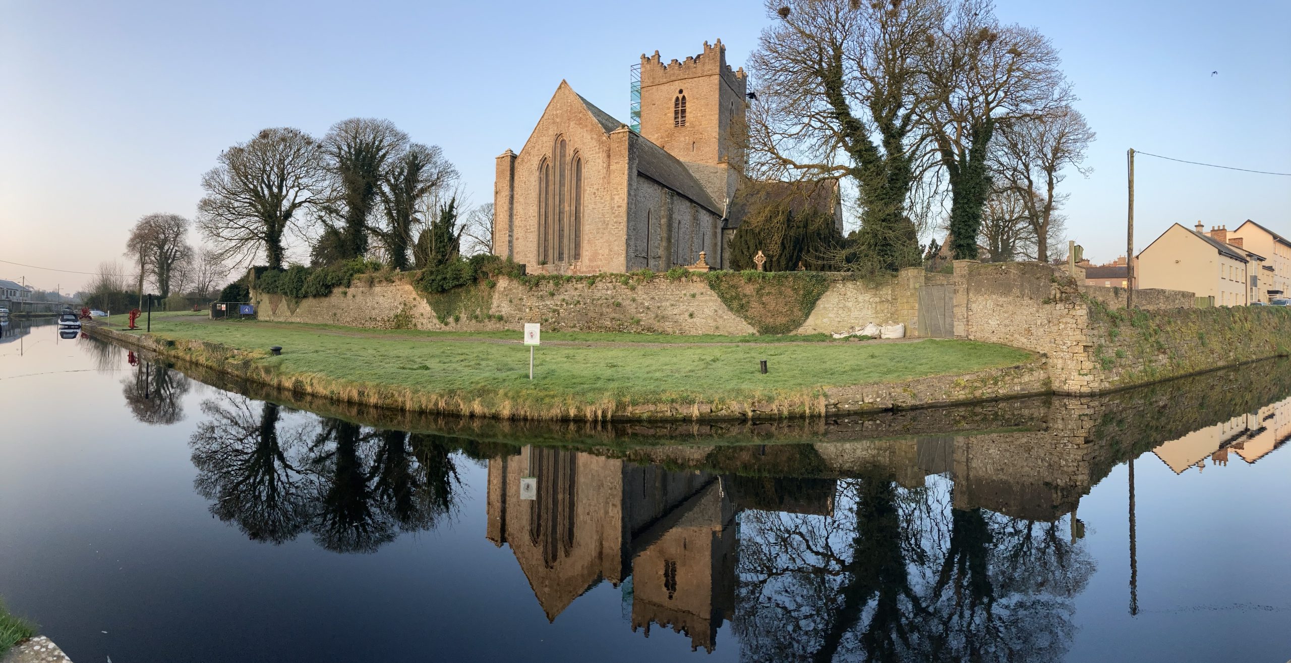 View from canal of St Flannan's Cathedral